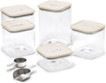 Caraway 13-Piece Glass Airtight Food Storage Containers with Lids – Non-Toxic, BPA-Free Kitchen Storage Containers – Stackable, Space-Saving Airtight Containers for Dry Goods and More - Cream