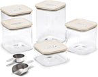 Caraway 13-Piece Glass Airtight Food Storage Containers with Lids – Non-Toxic, BPA-Free Kitchen Storage Containers – Stackable, Space-Saving Airtight Containers for Dry Goods and More - Cream