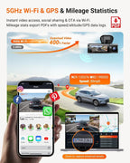 Vantrue N4 Pro S 4K 3 Channel Dash Cam w/Triple STARVIS 2  4K+1080P+2.5K Front Inside Rear Dash Camera  4+2.5K Dual Channel  HDR IR Night Vision  Voice Control  Parking Mode  GPS  Wi-Fi  Support 1TB