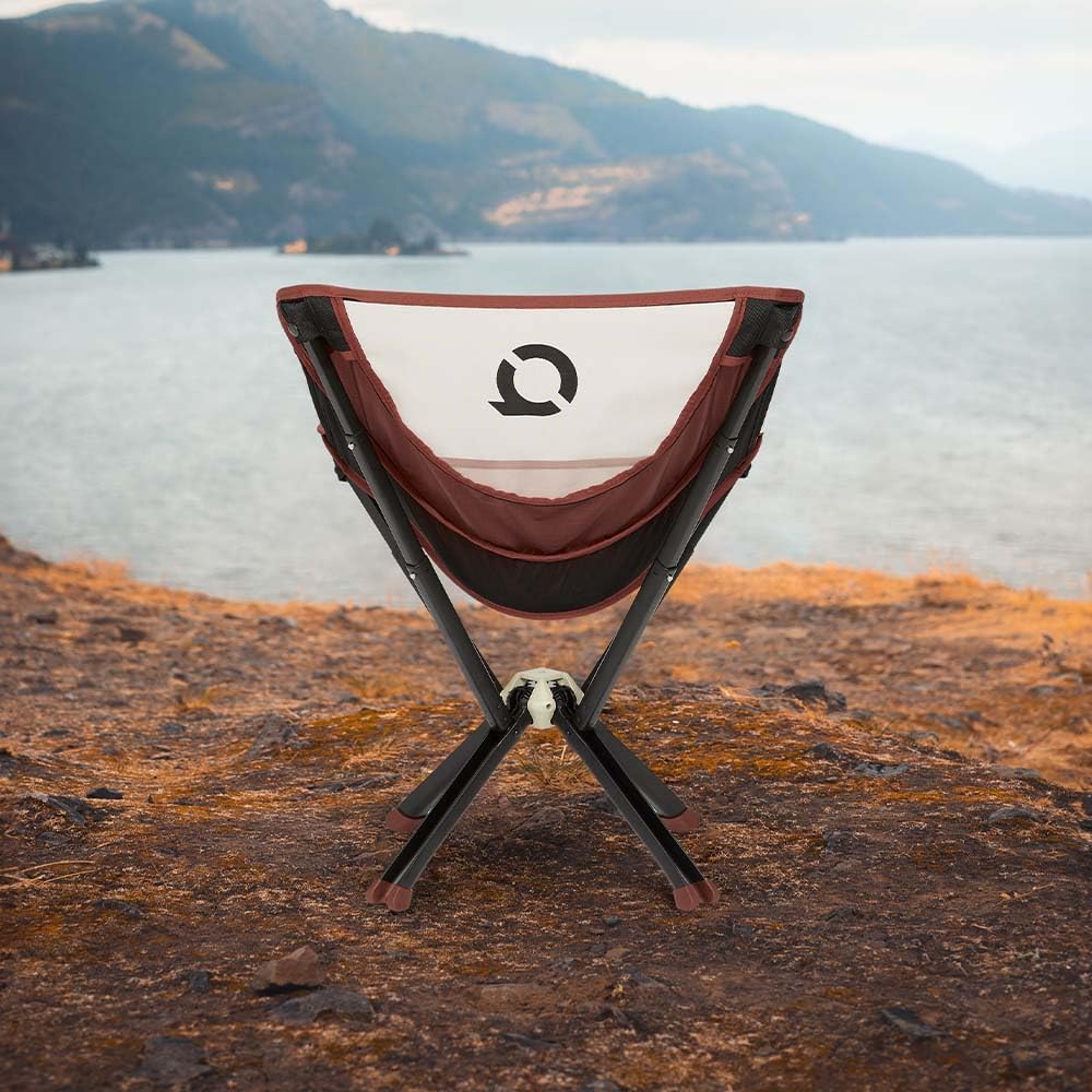 CLIQ ClassiQ 2.0 Camping Chair with Carry Bag - Portable Folding Chair & Bag for Outdoors - Reinforced 400 lb Capacity - Quick-Setup Travel Chair for Camping, Beach & Hiking - Brick