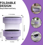 Portable Washing Machine, 11L Mini Folding Washer for Apartments, Dorms, RV and Travel, Compact Top Load Washer with Spin Basket and 3 Wash Modes for Small Loads, (PURPLE)