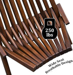 Melino Wooden Folding Tamarack Chairs, FSC Certified Acacia Low Profile Adirondack Chairs, Wood Folding Chair for Outdoor, Patio, Porch, Pool, Backyard, Garden, Balcony and Deck - Chestnut - Single
