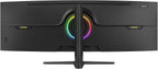 ZZA 49-Inch Ultra-Wide DQHD Curved Gaming Monitor | 5120x1440  1500R  165Hz  AMD FreeSync  120% sRGB  Height Adjustable  HDMI 2.1/DP 1.4 Wall Mountable- Black