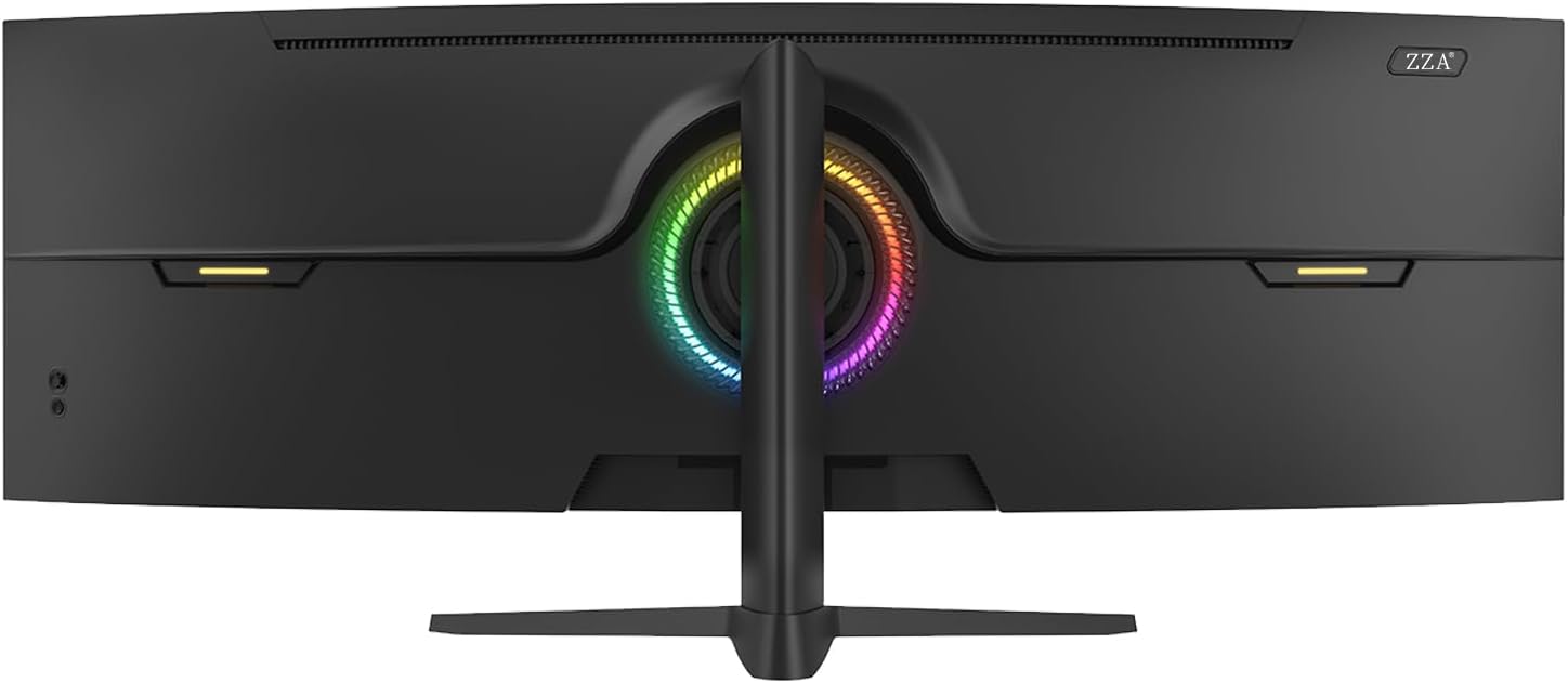 ZZA 49-Inch Ultra-Wide DQHD Curved Gaming Monitor | 5120x1440  1500R  165Hz  AMD FreeSync  120% sRGB  Height Adjustable  HDMI 2.1/DP 1.4 Wall Mountable- Black
