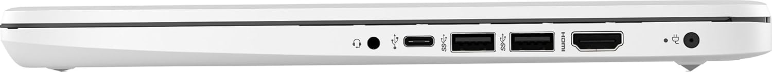 HP 14" Business Laptop Computer with Microsoft Office 365  Intel Quad-Core Processor  64GB eMMC  4GB RAM  Windows 11 Laptop  PLUSERA Earphones  White
