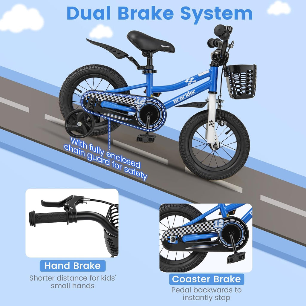 BABY JOY Kids Bike, 12 14 16 18 Inch Boys Girls Bike for 3-8 Years w/Training Wheels, 20 Inch Children Bicycle for 8+ Teens w/Kickstand, Handbrake, Coaster Brake & Removable Basket, Sporty Bicycle