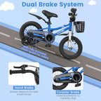 BABY JOY Kids Bike, 12 14 16 18 Inch Boys Girls Bike for 3-8 Years w/Training Wheels, 20 Inch Children Bicycle for 8+ Teens w/Kickstand, Handbrake, Coaster Brake & Removable Basket, Sporty Bicycle