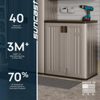 Suncast 36" Resin Base Garage Storage Cabinet, Platinum, Made in the USA