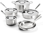 All-Clad D5® Stainless Steel Core 10 Piece Cookware Set- Made in USA- The Upgrade for Supremely Even Heat- Includes Frying Pans, Saucepan, Sautépan, Stockpot -Oven Safe & Induction Compatible