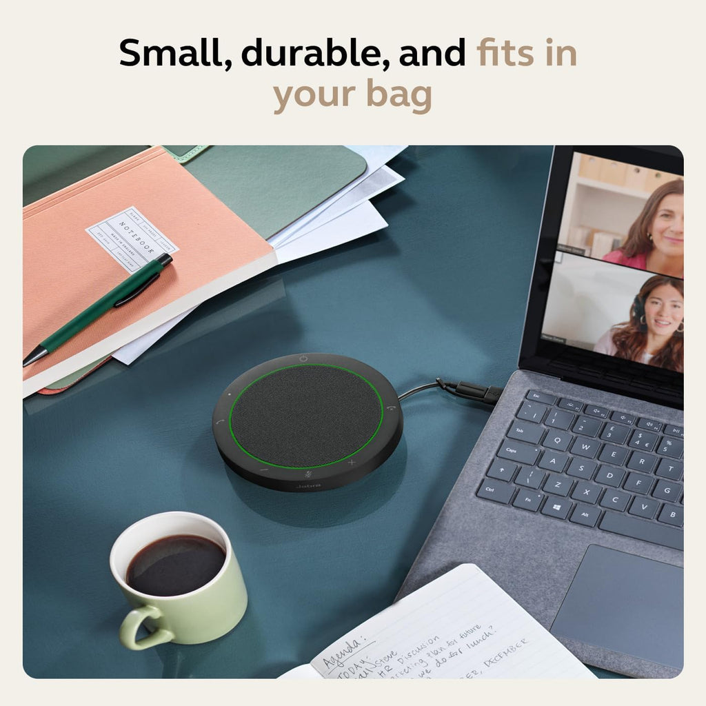 Jabra Speak2 75 (2025 Edition) Wireless Bluetooth Speakerphone - 4 Noise-Cancelling Mics  65mm Speakers - New Linking Feature - USB-C Dongle - Certified for Microsoft Teams - Dark Grey