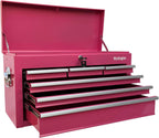 Workington Portable Metal Tool Chest with 6 Drawers, 24" 6-Drawer Tool Chest Cabinet with Ball Bearing Drawer Slides, Steel Tool Storage Box Organizer 4005 Pink