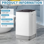Winado Full Automatic Washing Machine, 17.6Lbs Top Load Portable Washer with Drain Pump, 10 Wash Programs 8 Water 2 in 1 Washer and Dryer for Apartments, RV, Camping