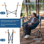 TIMBER RIDGE Hammock Camping Chair with Adjustable Backrest, Heavy Duty Folding Hammock Chair Supports 300lbs, Portable Hammock Chair for Camping, Travelling and Patio, Blue 2 Pack