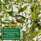8.5FT Large Luxury Artificial Olive Tree, Extra Lush with White Planter, Stereoscopic Shape & 5 Minutes Easy Set-up, Tall Potted Olive with Thick Trunk and Lifelike Fruits for Home, Office, Restaurant