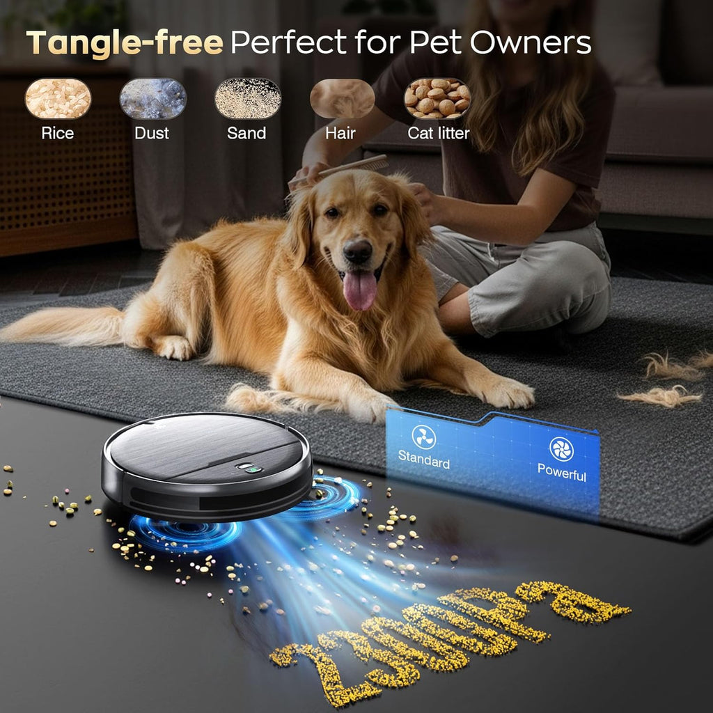 Robot Vacuum and Mop Combo, 2 in 1 Robotic Vacuums Cleaner with WiFi/App, Robot Vacuum with Water Tank, Strong Suction, Schedule, Self-Charging, Quiet, for Hard Floor, Pet Hair, Low Pile Carpet