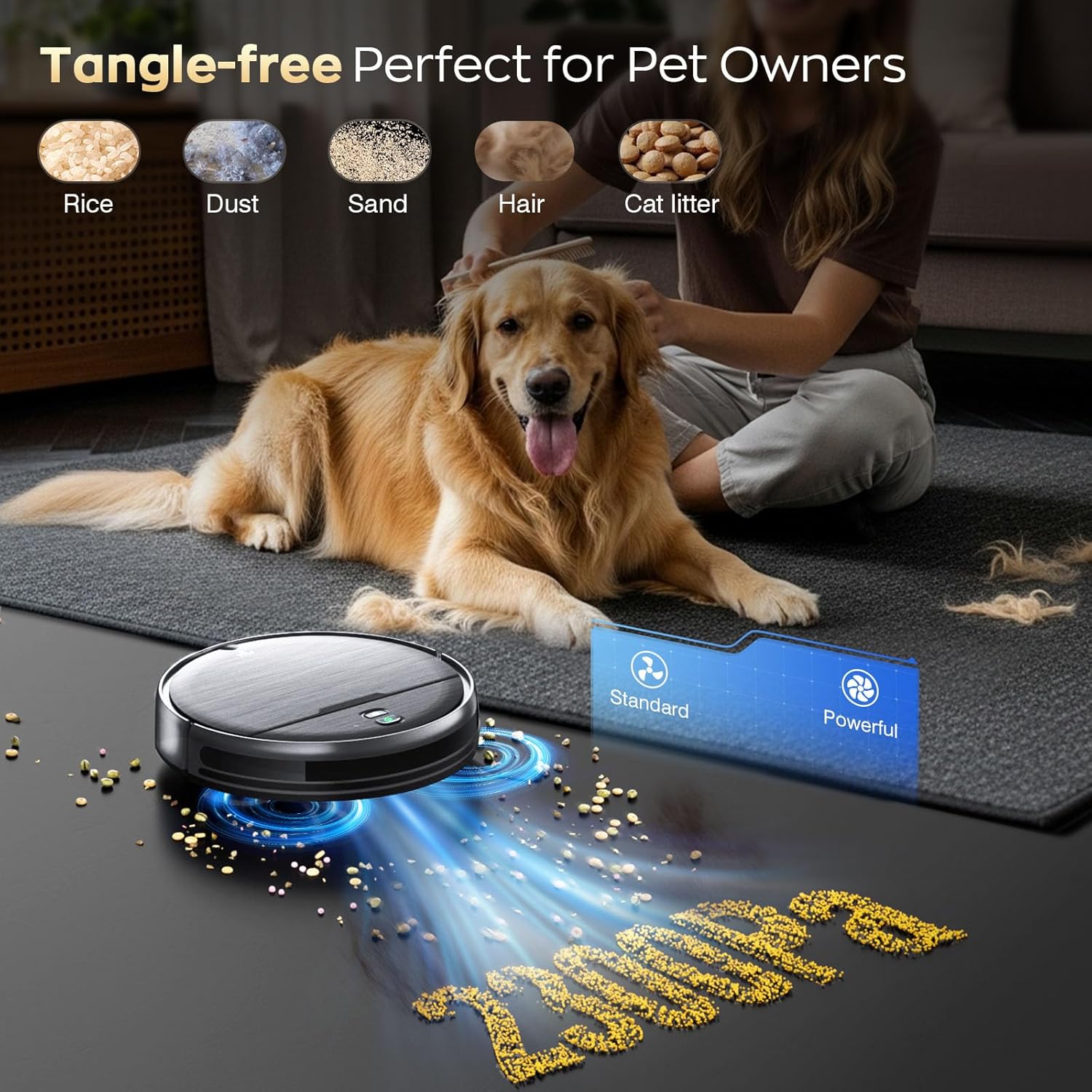 Robot Vacuum and Mop Combo, 2 in 1 Robotic Vacuums Cleaner with WiFi/App, Robot Vacuum with Water Tank, Strong Suction, Schedule, Self-Charging, Quiet, for Hard Floor, Pet Hair, Low Pile Carpet