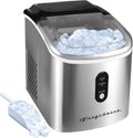 Frigidaire Stainless Steel Ice Maker Machine - Heavy Duty - Makes 26 lbs of Clear Ice Per Day - Digital LED Control Panel - Transparent Window - 1.2 Quart Water Reservoir - Stainless Steel