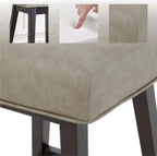 CHITA 26 Inch Counter Height Swivel Bar Stools Set of 2, FSC Certified Modern Upholstered Faux Leather Swivel Barstool Chair with Back, Stone Grey