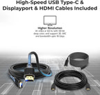 HP Docking Station for Laptop Dual Monitor and Charging Bundle - HP USB-C G5 Dock 5TW10AA / 5TW10UT / 5TW10AA#ABB with 120W Adapter  HDMI  DisplayPort  USB-C Cables & Microfiber Cleaning Cloth