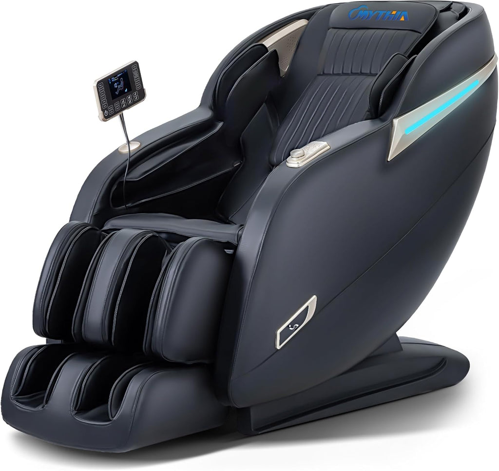 MYTHIA MD906 2026 Massage Chair - Full Body Zero Gravity Recliner with 3D Massage  Heat Therapy  Air Pressure & Foot Roller  Bluetooth & USB Charging Port for Home & Office Use (Black)