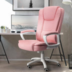 OFIKA Home Office Chair, Ergonomic Desk Chair, Adjustable Task Chair for Lumbar Back Support, Computer Chair with Rolling Swivel and Armrest, Modern Executive High Back Leather Chairs (Pink)