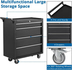 Heavy-Duty Rolling Tool Chest with 4 Lockable Drawers, Featuring a Sturdy Metal Cabinet and Smooth-Wheeling Mobility, Includes Protective Drawer Liners for Secure Storage