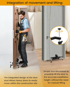 One-Piece Door Installation Tools, Ideal Tool for Single-Person Door Moving, Door Installation Dolly for Maximum 2.5 inch Thickness Pre-Hung Front, Slab Doors, Load Capacity: 200LB