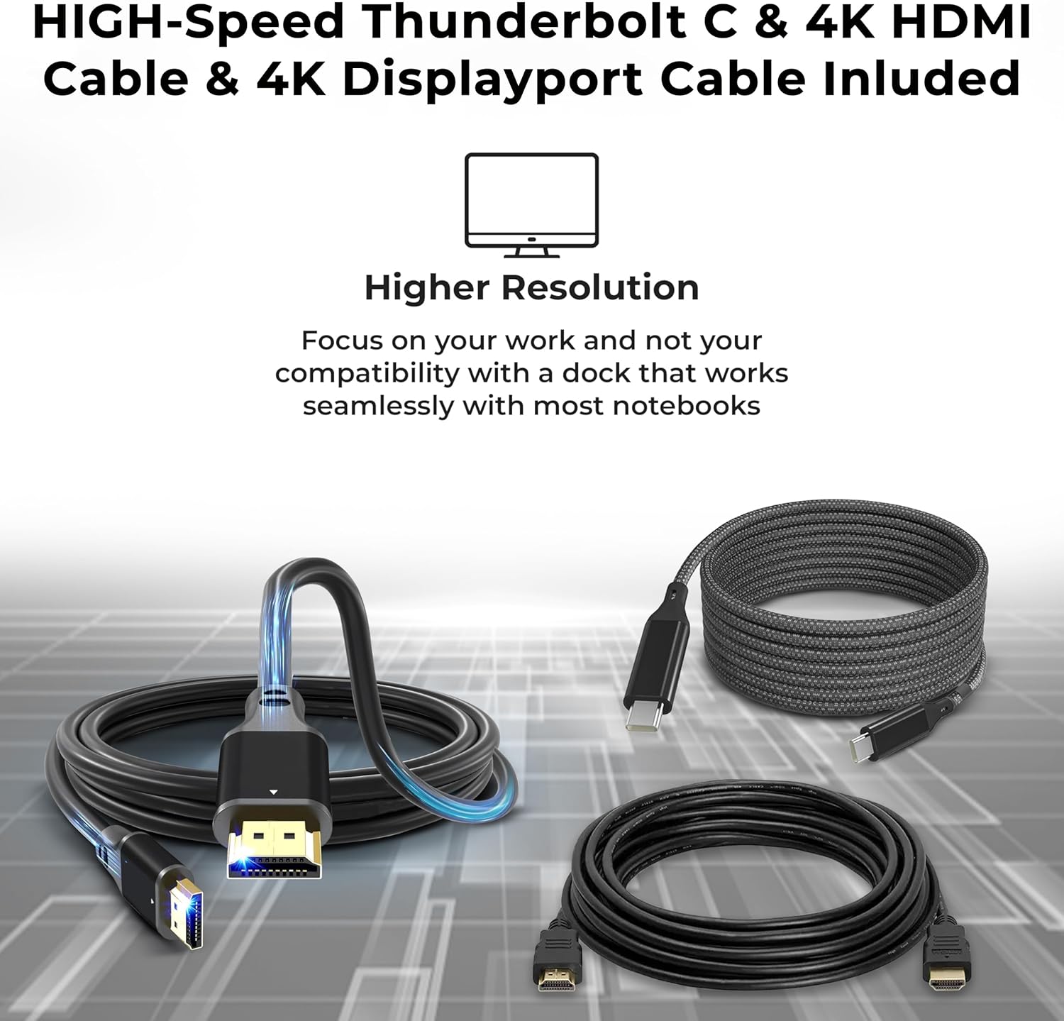40B00135US Lenovo Thinkpad Docking Station USB C - 1 Year Warranty  Supports 4K Display  Thunderbolt 4 Dock with 135W Adapter  HDMI  DisplayPort  Thunderbolt Cables & Cloth - Lenovo Docking Station