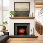 PuraFlame 24" Free Standing Electric Fireplace Log Set Insert, 750W/1500W Heater, 6 Flame Colors with 5 Brightness, Crackling Sound, Remote Control