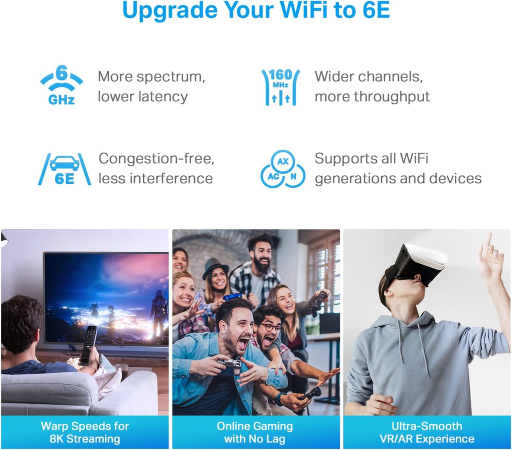 TP-Link Deco XE75 Pro AXE5400 Tri-Band WiFi 6E Mesh System - 2.5G WAN/LAN Port  Covers up to 5500 Sq.Ft  Replaces WiFi Router and Extender  AI-Driven Mesh  New 6GHz Band  2-Pack