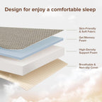 Memory Foam Trifold Mattress, Queen Portable Floor Bed 6 Inch, Foldable Mat with Washable Cover, Handle & Non-Slip Bottom, for RV, Travel, Camping, Yoga, 78"x58"x6", Grey