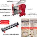 Pasta Maker Machine,Electric Noodle Maker&Dumpling Machine for Commercial&Home Use,Stainless Steel Dual-Cutter No Disassembled-3/9mm Width Noodle/Thickness Dough-Auto Noodle Sheeter