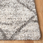 SAFAVIEH Hudson Shag Collection Area Rug - 9' x 12', Grey & Beige, Modern Trellis Design, Non-Shedding & Easy Care, 2-inch Thick Ideal for High Traffic Areas in Living Room, Bedroom (SGH281J)