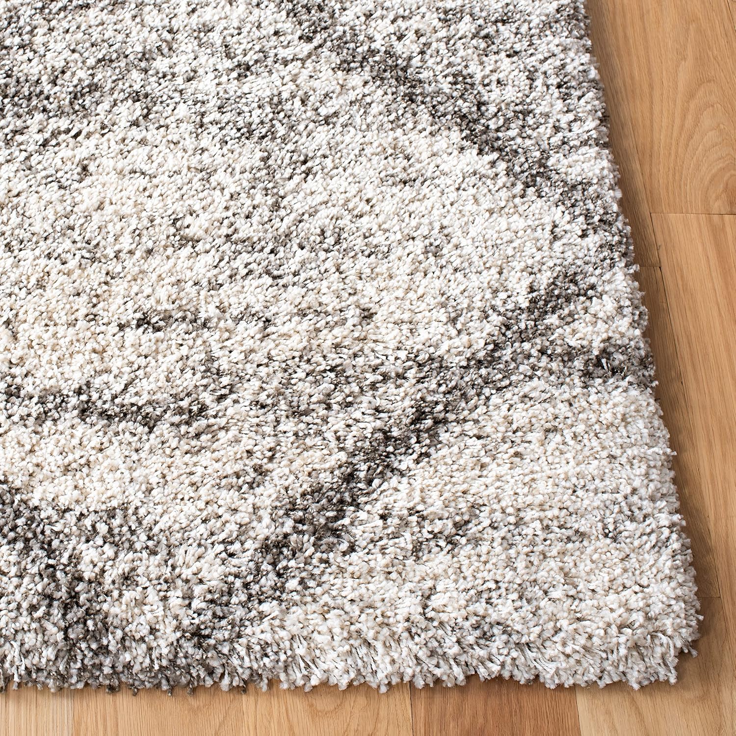 SAFAVIEH Hudson Shag Collection Area Rug - 9' x 12', Grey & Beige, Modern Trellis Design, Non-Shedding & Easy Care, 2-inch Thick Ideal for High Traffic Areas in Living Room, Bedroom (SGH281J)