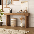 Solid Wood Entryway Table, 59-Inch Long Farmhouse Console Tables, Rectangular Behind Couch Table, Wooden Sofa Tables for Hallway, Entrance, Foyer, Living Room