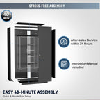 Metal Garage Storage Cabinet with Lock, 71" Tall Steel Storage Locker with 4 Adjustable Shelves, Heavy Duty Metal Cabinet for Garage, Office, Home, 31.5”W × 16.5”D, Black