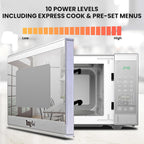 Total Chef 0.9 Cu Ft Microwave Oven – Compact Countertop Kitchen Appliance, Small Stainless Steel Microwave with Digital Touch, Pre-Set Functions, 10.6” Turntable, 900 Watt