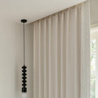 Luxury Cotton Linen Pinch Pleat Curtains, Embroidered Trim Memory Trained Drapes for Stylish Living Room, (50" W x 96" L)