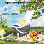 advwin 12 Volt Car Refrigerator Electric Cooler/Warmer, Plug In Car Cooler with 110V AC Home Power Cord & 12V Car Adapter, Portable Refrigerator for Camping, Travel, RV (22L, Dark Grey)