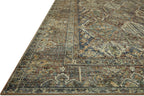 Loloi Magnolia Home by Joanna Gaines Banks Collection BAN-05 Spice/Blue 7'-6" x 9'-6", .13" Pile Height, Machine Washable, Area Rug