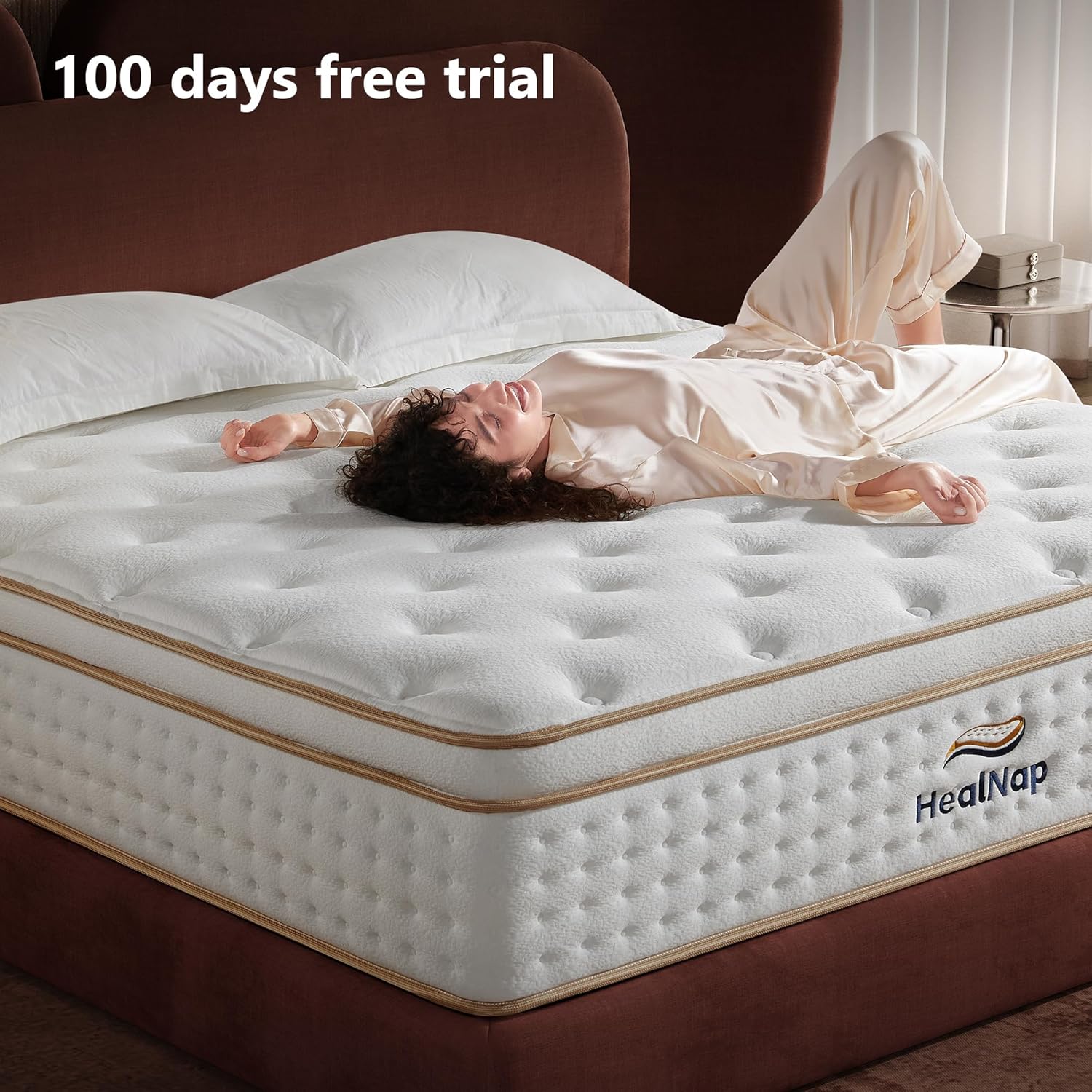 King,14inch Hybrid Mattress in a Box Memory Foam Mattress King Full Size Firm with Individual Pocket Spring Upgrade Zoned Support Medium Firm Memory Fat Mattress