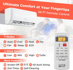 COSTWAY 9000BTU Mini Split Air Conditioner& Heater, 19 SEER2 115V Wall-Mounted Ductless AC Unit Cools Rooms up to 450 Sq. Ft, Energy Efficient Inverter AC with Heat Pump (Blast Series)