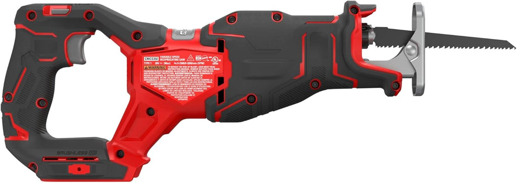 CRAFTSMAN V20 RP Cordless Reciprocating Saw, 3,200 RPM, 8 inch, Bare Tool Only (CMCS351B)
