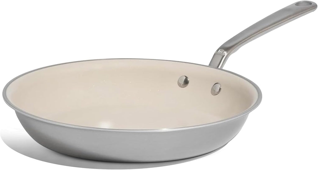Made In Cookware | 10" Ceramic Non Stick Frying Pan (Stainless Handle) | 5-Ply Stainless Clad with Stay-Cool Handle | Professional Cookware | Crafted in USA | Induction Compatible