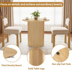 31.5" Small Round Dining Table for 2, Sturdy and Durable Natural Wood Dining Table Round with Fluted Base, Simple Setup Small Kitchen Table for Living Dining Room Office (Natural)