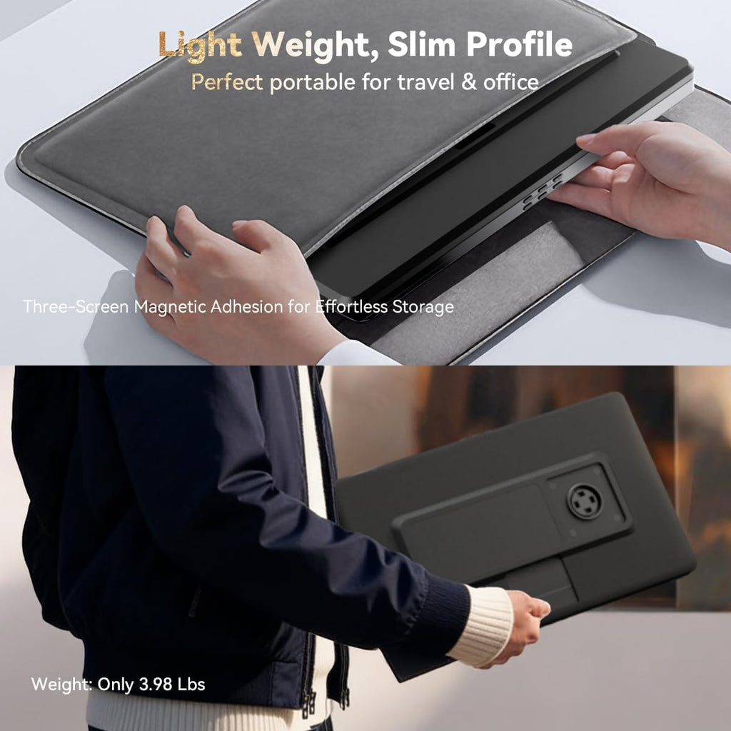 15.6" Detachable Laptop Screen Extender  FHD 1080P IPS Dual/Triple Portable Monitor for Laptop  USB-C/HDMI Plug & Play  Multi/Extra Travel Display Computer Monitor for 12-18.5" Win/Mac/Android-S9H