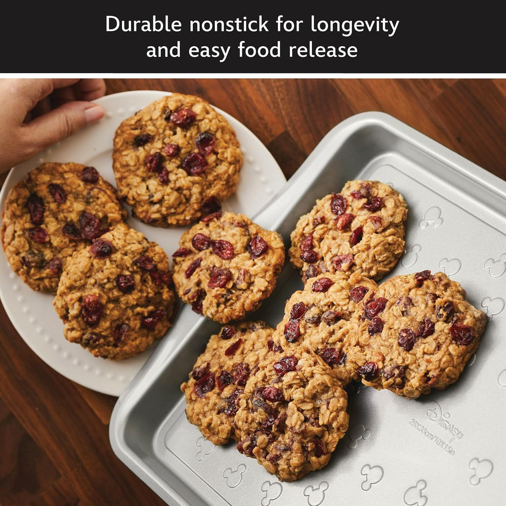 Farberware Disney Monochrome Ceramic Nonstick Cookware Pots and Pans with Baking/Bakeware Cookie Pan and Kitchen Cooking Tool Set, Dishwasher Safe, 8 Piece Cookware Set - Black