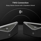 BUGANI Hi-Res Audio Bluetooth Speaker Loud 160W  Large Portable Bluetooth Speaker with Deep Bass Subwoofer  TWS Wireless Stereo  Waterproof Outdoor Party Speaker  12H Playtime Gray