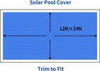 BigXwell Solar Pool Cover  Blue 16-mil 12 x 24 Foot Rectangle Solar Blanket for In-Ground Pools  1600 Series Heavy-Duty Insulating Pool Heater Covers for Swimmer