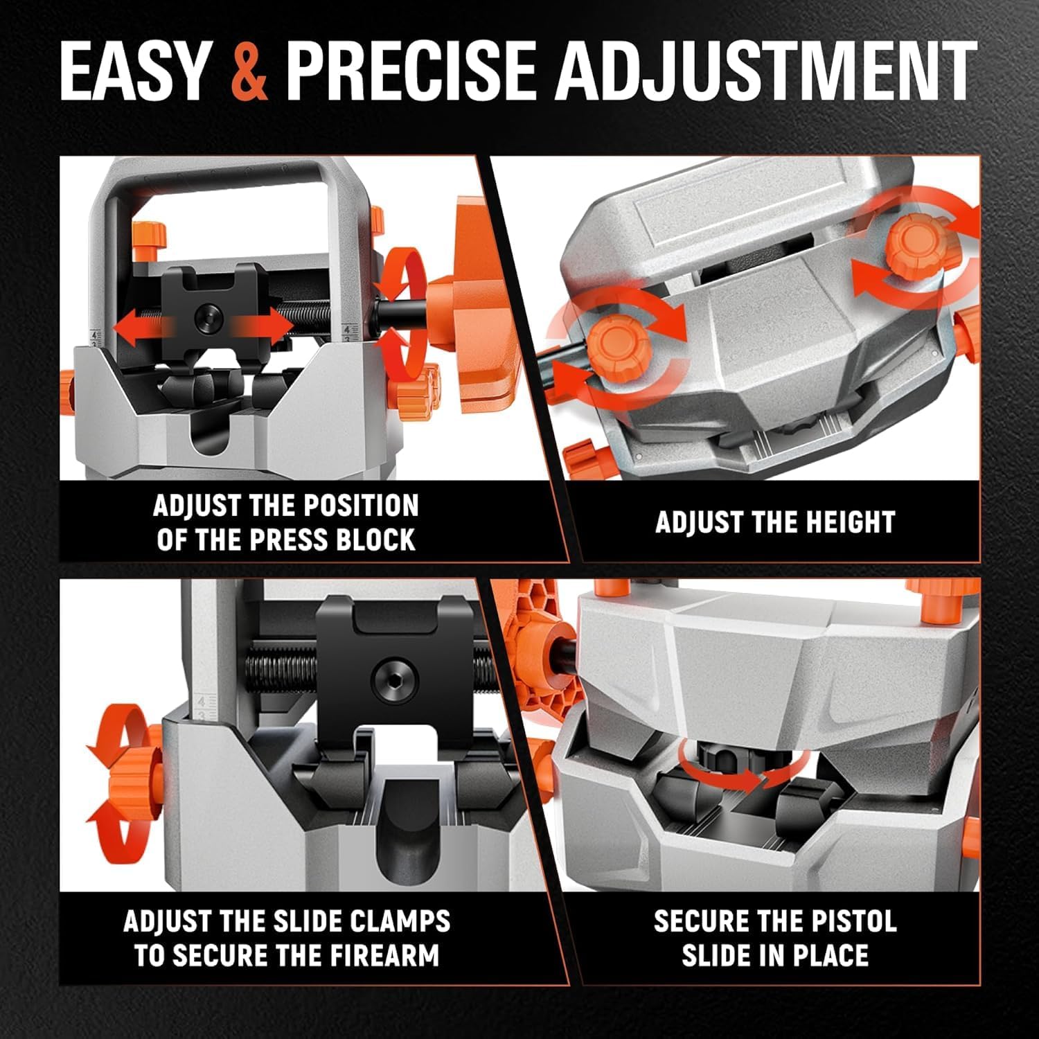 Pistol Sight Pusher Tool, Front and Rear Gun Sight Adjustment Removal Tool with Heavy-Duty Construction for Handgun